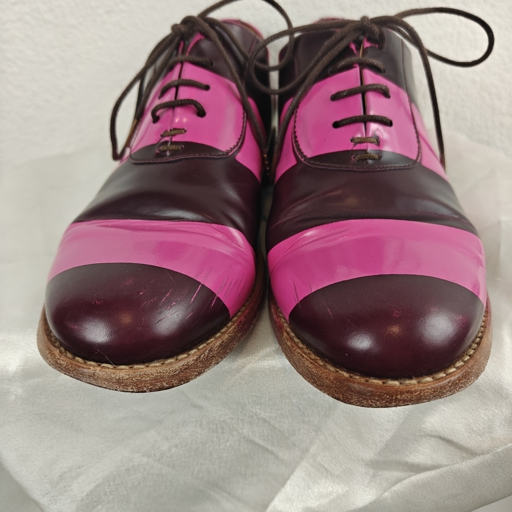 The Office of Angela Scott Colorblock Leather Oxford Shoes Sz 37 (US 6.5) Preppy - Picture 11 of 16